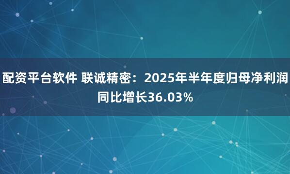 配资平台软件 联诚精密：2025年半年度归母净利润同比增长36.03%